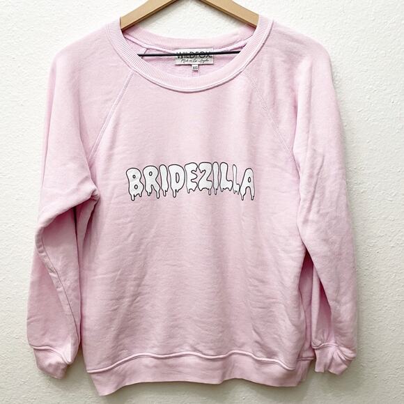 Wildfox Sommers Bridezilla Bride Pink White Long Sleev Sweatshirt Gift Size XXS - Picture 2 of 6